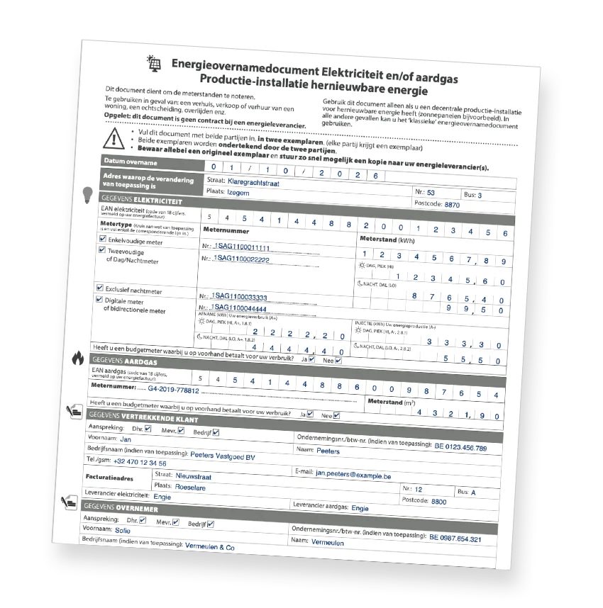 Energieovername­document meteen mee